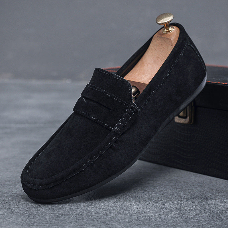 Men's Casual Flat Leather Shoes K038 Black – Posh Atomic