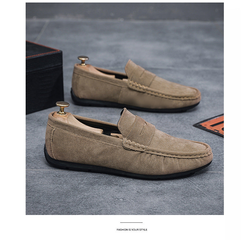 Men's Casual Flat Leather Shoes K038 Gray – Posh Atomic