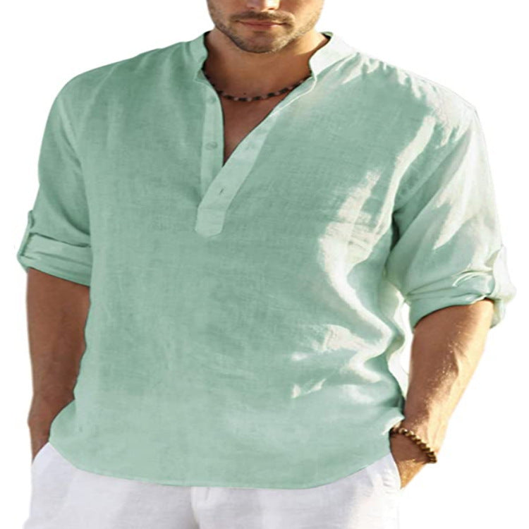 Men's Casual Linen Shirt Black 2XL – Posh Atomic