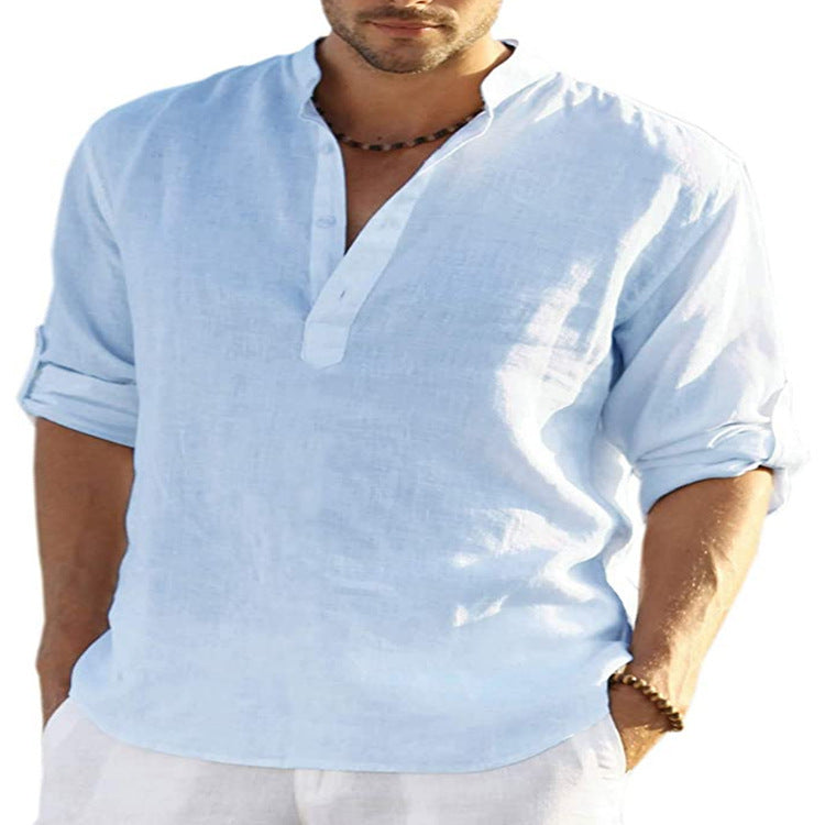 Men's Casual Linen Shirt White XL – Posh Atomic