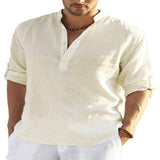 Men's Casual Linen Shirt Black S – Posh Atomic