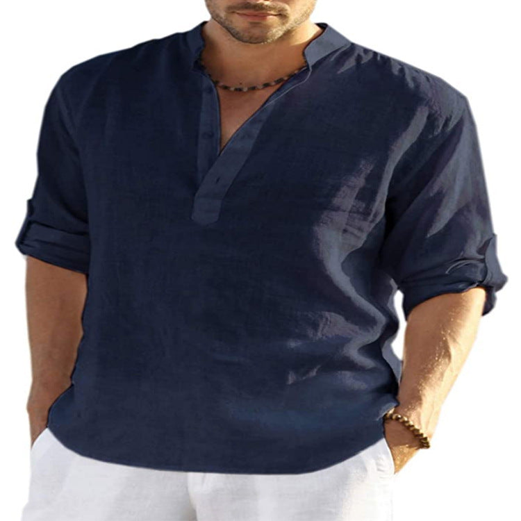 Men's Casual Linen Shirt White 2XL – Posh Atomic