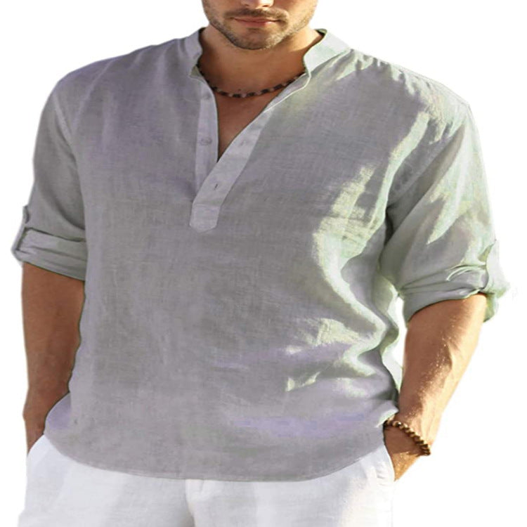 Men's Casual Linen Shirt White 3XL – Posh Atomic