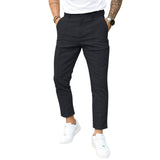 Men's Double Fold Line Solid Color Casual Suit Pants Light Gray XXL – Posh Atomic