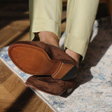 Men's Shoes With Square Toe Suede Brown – Posh Atomic
