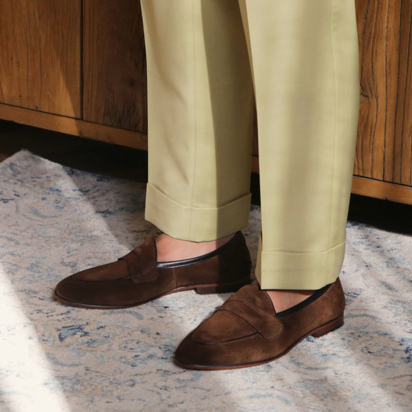 Men's Shoes With Square Toe Suede Brown – Posh Atomic