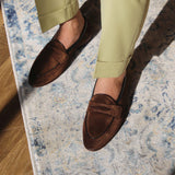 Men's Shoes With Square Toe Suede Brown – Posh Atomic
