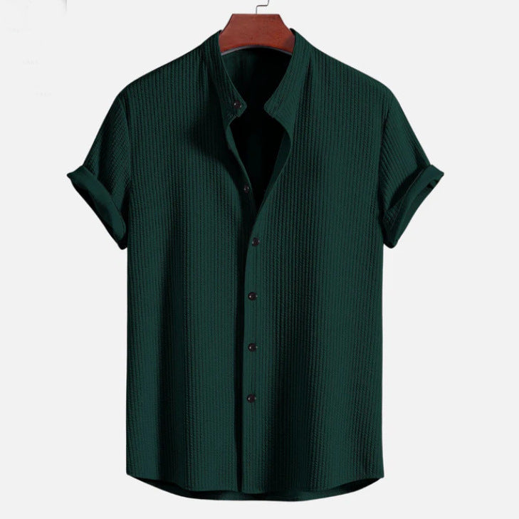 Men's Short Sleeve Loose Shirt Black L – Posh Atomic