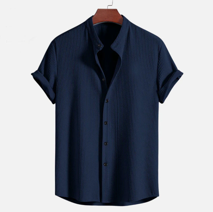 Men's Short Sleeve Loose Shirt Wine Red M – Posh Atomic