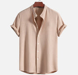 Men's Short Sleeve Loose Shirt Wine Red S – Posh Atomic