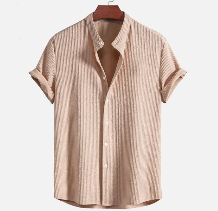 Men's Short Sleeve Loose Shirt Wine Red S – Posh Atomic