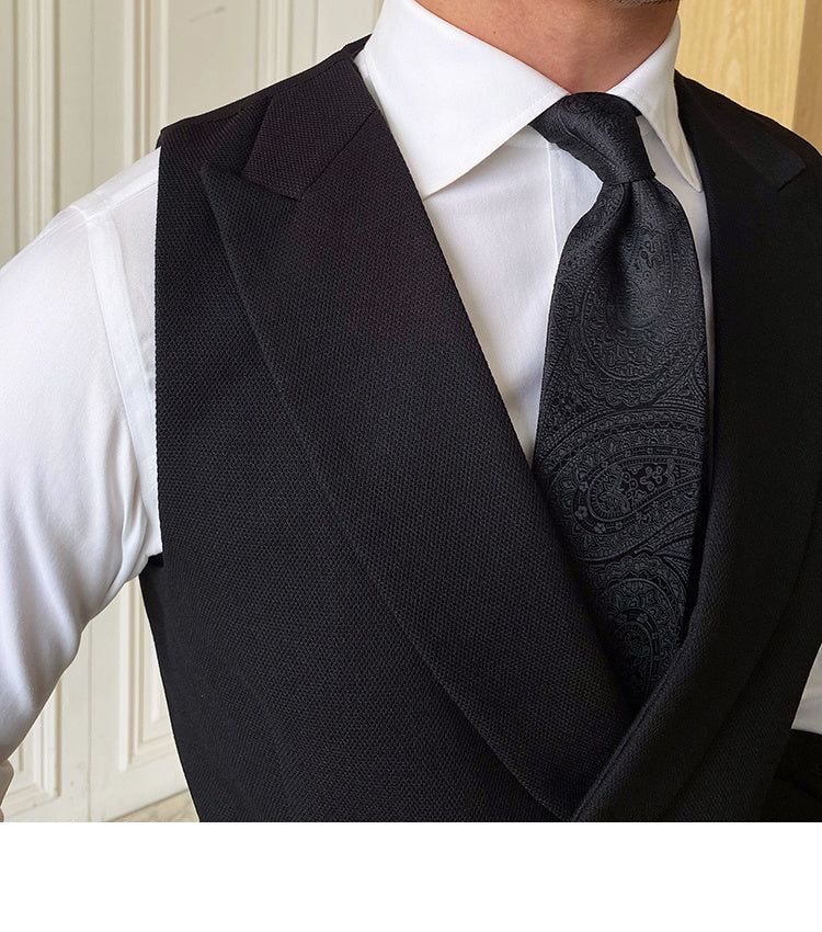 Men's Slim Fit Versatile Fashion Double Breasted Vest Ivory White M – Posh Atomic