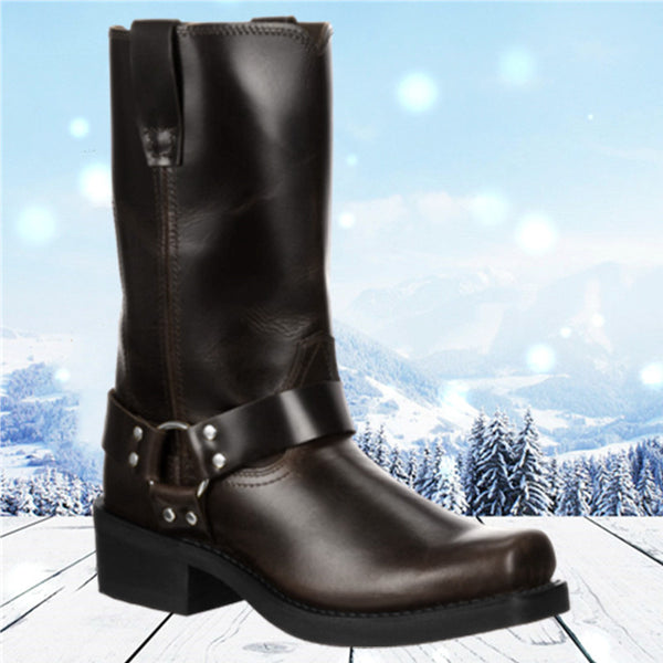 Men's Square Heel Boots Black US7 – Posh Atomic