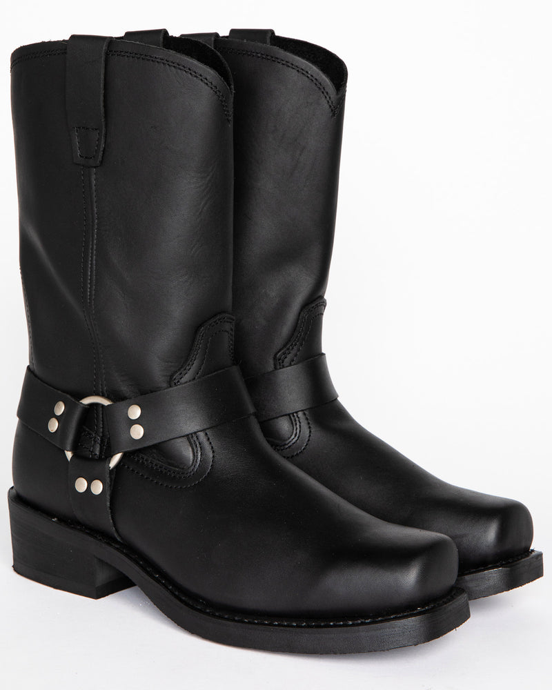 Men's Square Heel Boots Black US8.5 – Posh Atomic
