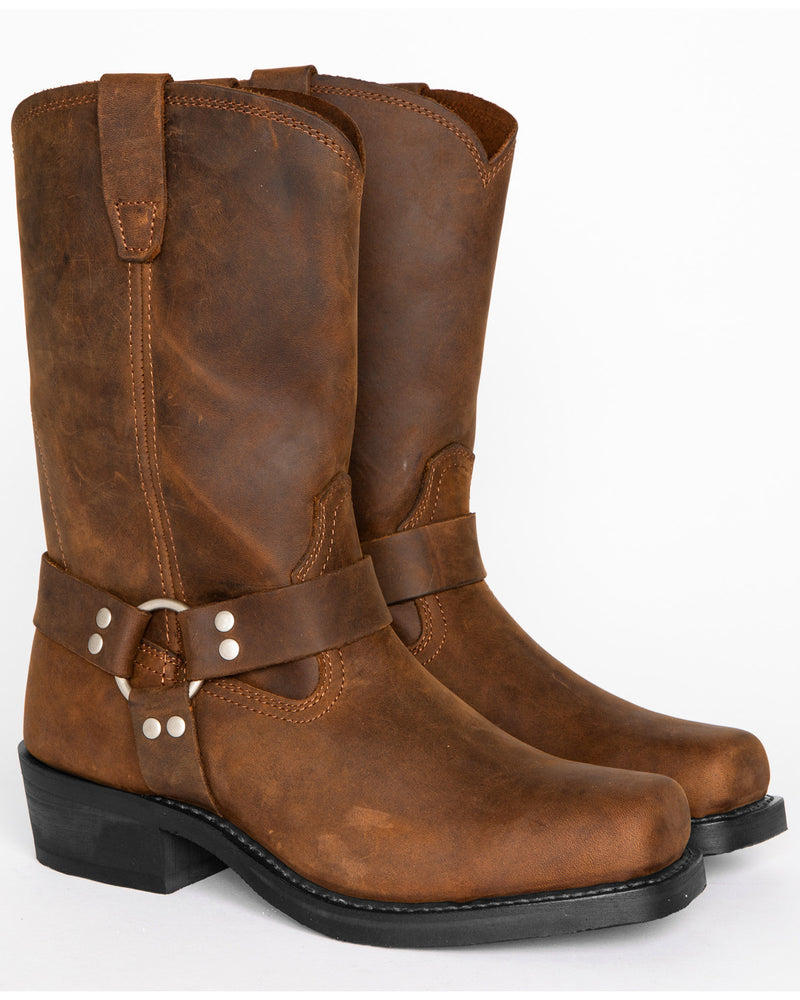 Men's Square Heel Boots Black US9.5 – Posh Atomic