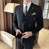 Men's Three-piece Suit Black Double Breasted 4XL – Posh Atomic
