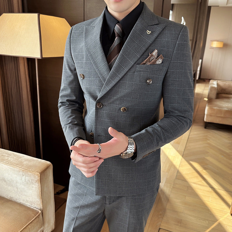 Men's Three-piece Suit Black Double Breasted 5XL – Posh Atomic