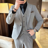 Men's Three-piece Suit Dark Gray Double Breasted 2XL – Posh Atomic
