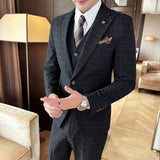 Men's Three-piece Suit Dark Gray Double Breasted L – Posh Atomic
