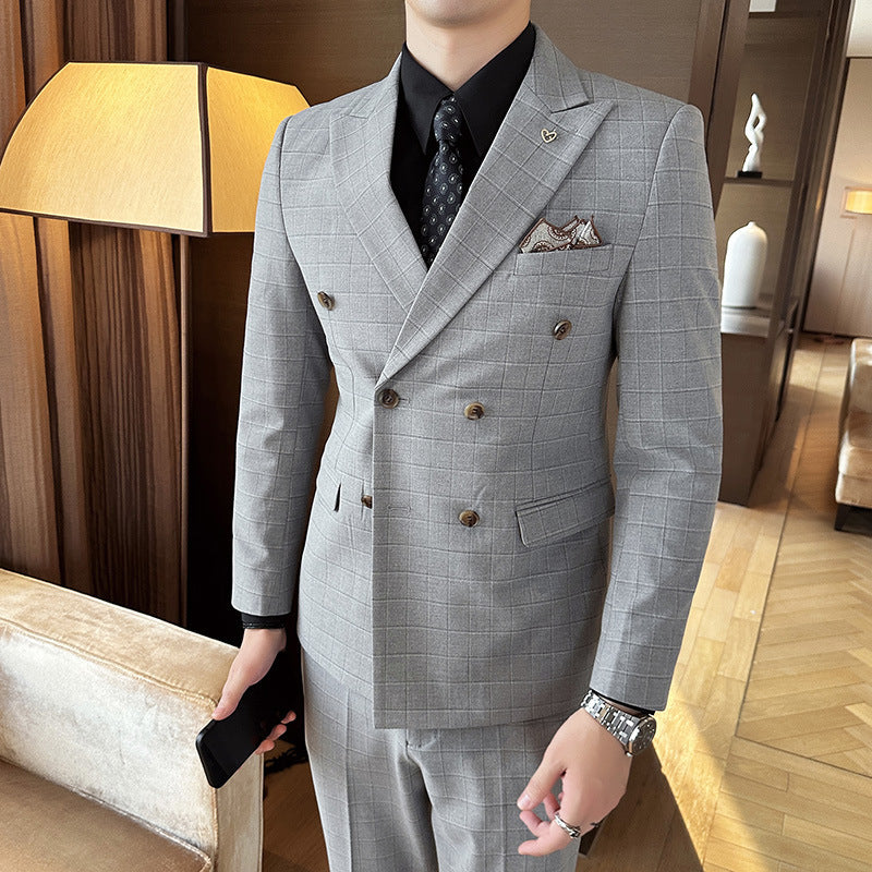 Men's Three-piece Suit Black Double Breasted 2XL – Posh Atomic