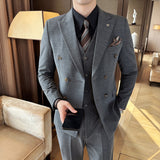 Men's Three-piece Suit Black Double Breasted XL – Posh Atomic