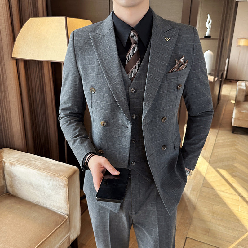 Men's Three-piece Suit Black Double Breasted XL – Posh Atomic