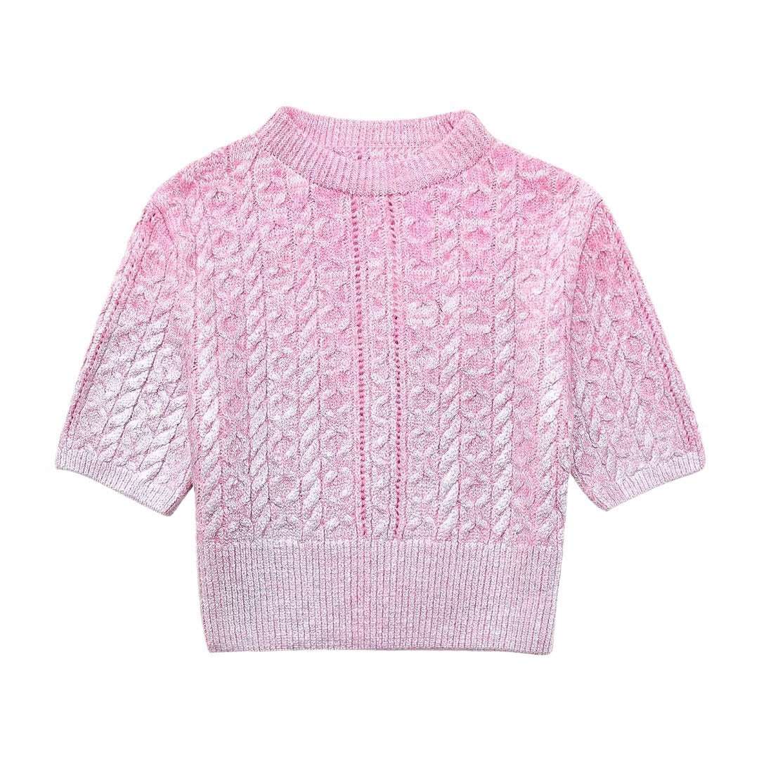 Metal-Look Twisted Sweater Pullover Golden M – Posh Atomic