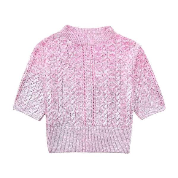 Metal-Look Twisted Sweater Pullover Golden M – Posh Atomic