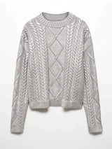 Metal-Look Twisted Sweater Pullover Golden XL – Posh Atomic