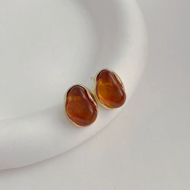 Metal Wrapped Resin Earrings – Posh Atomic