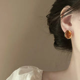 Metal Wrapped Resin Earrings Pearl Color – Posh Atomic