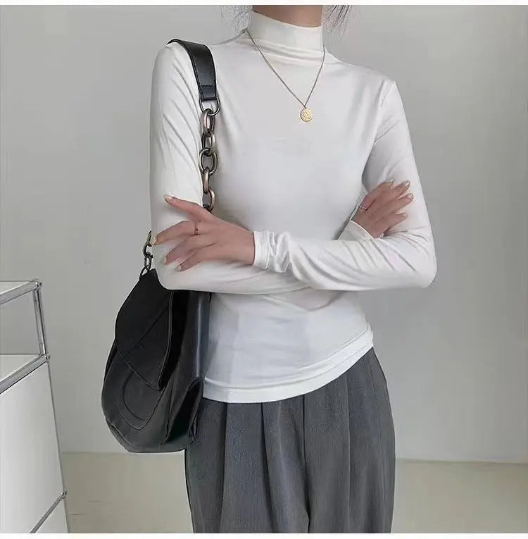 Mock Turtleneck Top Dark Yellow Average Size – Posh Atomic