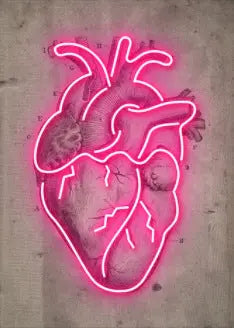 Neon Heart Skeleton Painting A Painting Core 25 X35cm – Posh Atomic