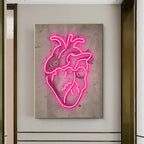 Neon Heart Skeleton Painting A Painting Core 75 X105cm – Posh Atomic