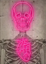 Neon Heart Skeleton Painting A Painting Core 65 X90cm – Posh Atomic