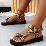 New Thin Bottom National Style Velcro Beach Sandals Red Flower Grid – Posh Atomic