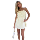 Lace-up Shoulder Strap Tube Top Dress