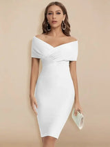 Off Shoulder Dress White M – Posh Atomic
