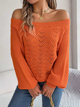 Off-the-shoulder Lantern Sleeve Sweater Blue S – Posh Atomic
