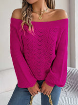 Off-the-shoulder Lantern Sleeve Sweater Gray L – Posh Atomic