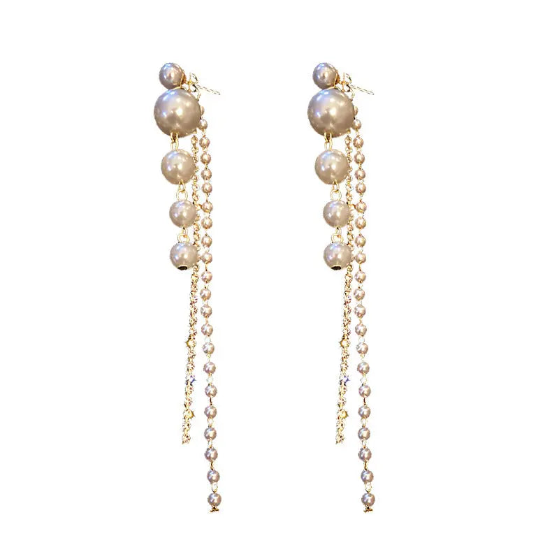 Pearl Tassel Long Earrings – Posh Atomic