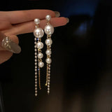 Pearl Tassel Long Earrings – Posh Atomic