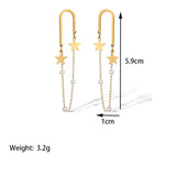 Pearl Tassel Titanium Steel Light Luxury Earrings – Posh Atomic