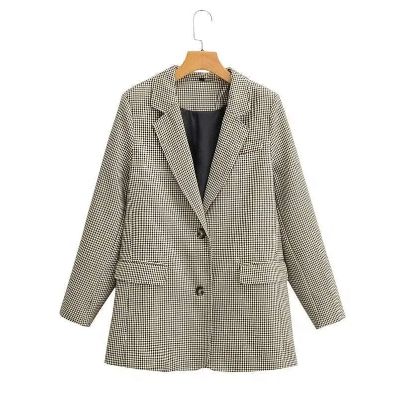 Plaid Casual Long Sleeve Jacket Brown Red M – Posh Atomic