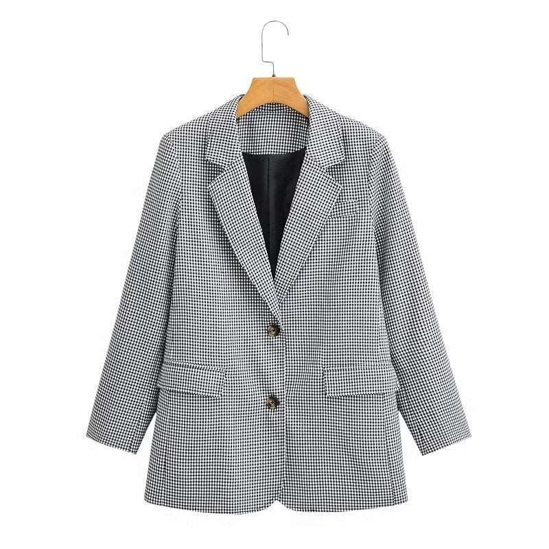 Plaid Casual Long Sleeve Jacket Brown Red L – Posh Atomic