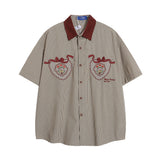 Plaid Short-sleeved Shirt For Men Khaki M – Posh Atomic