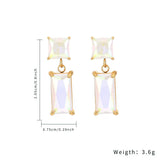 Rectangular Diamond 18K Earrings – Posh Atomic