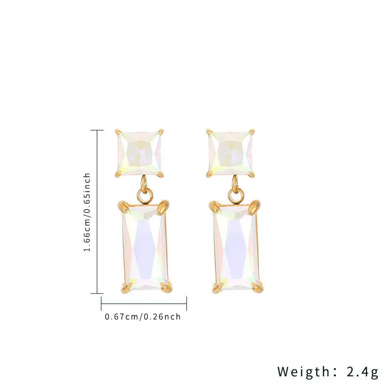Rectangular Diamond 18K Earrings – Posh Atomic