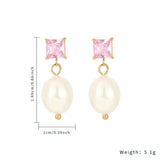 Rectangular Diamond 18K Earrings E1494 GO B – Posh Atomic