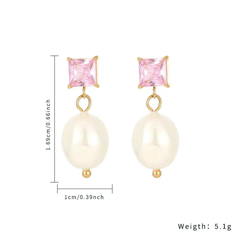 Rectangular Diamond 18K Earrings – Posh Atomic